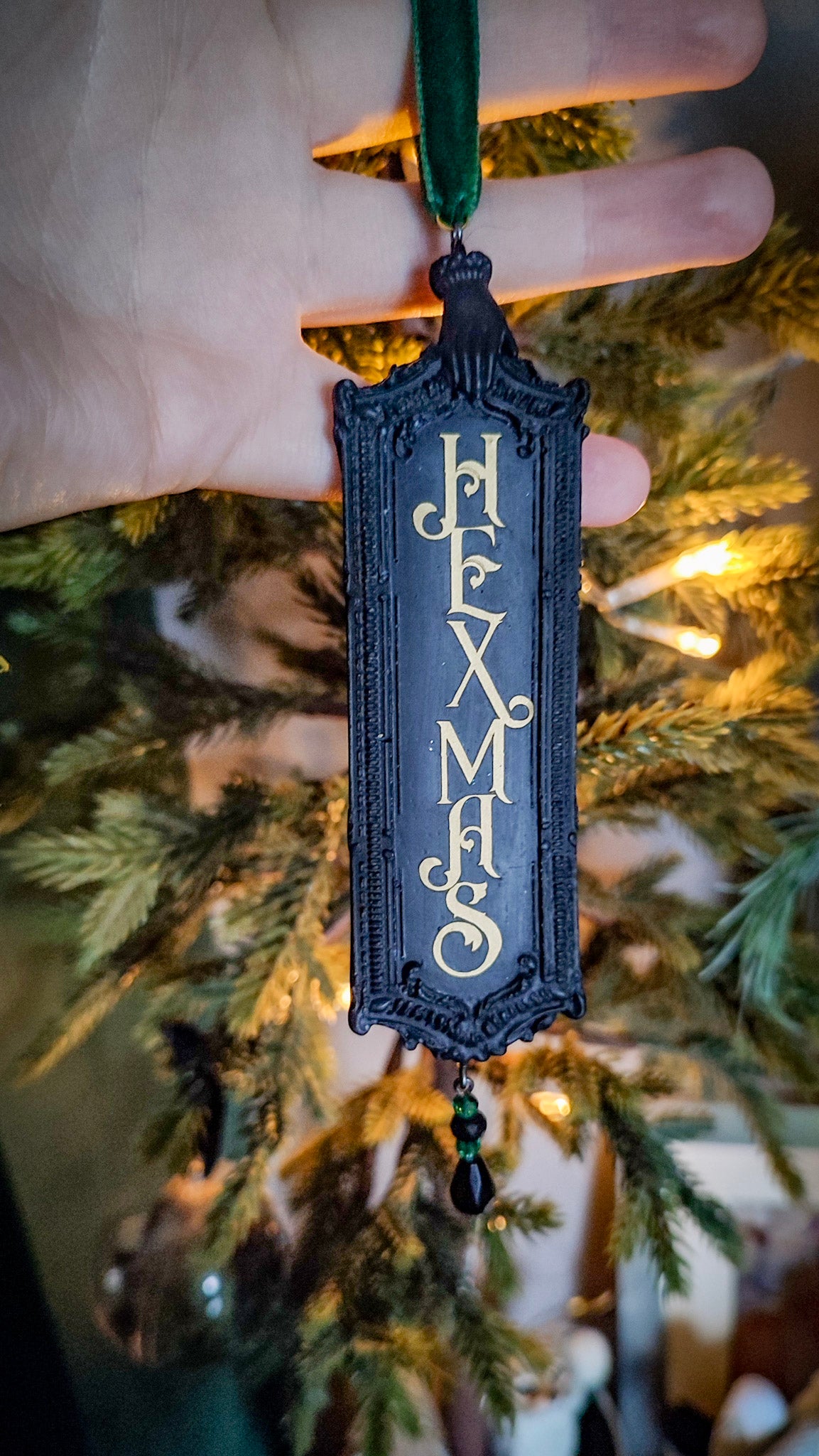 Victorian tree decoration, Gothic Halloween Christmas ornament, Yule