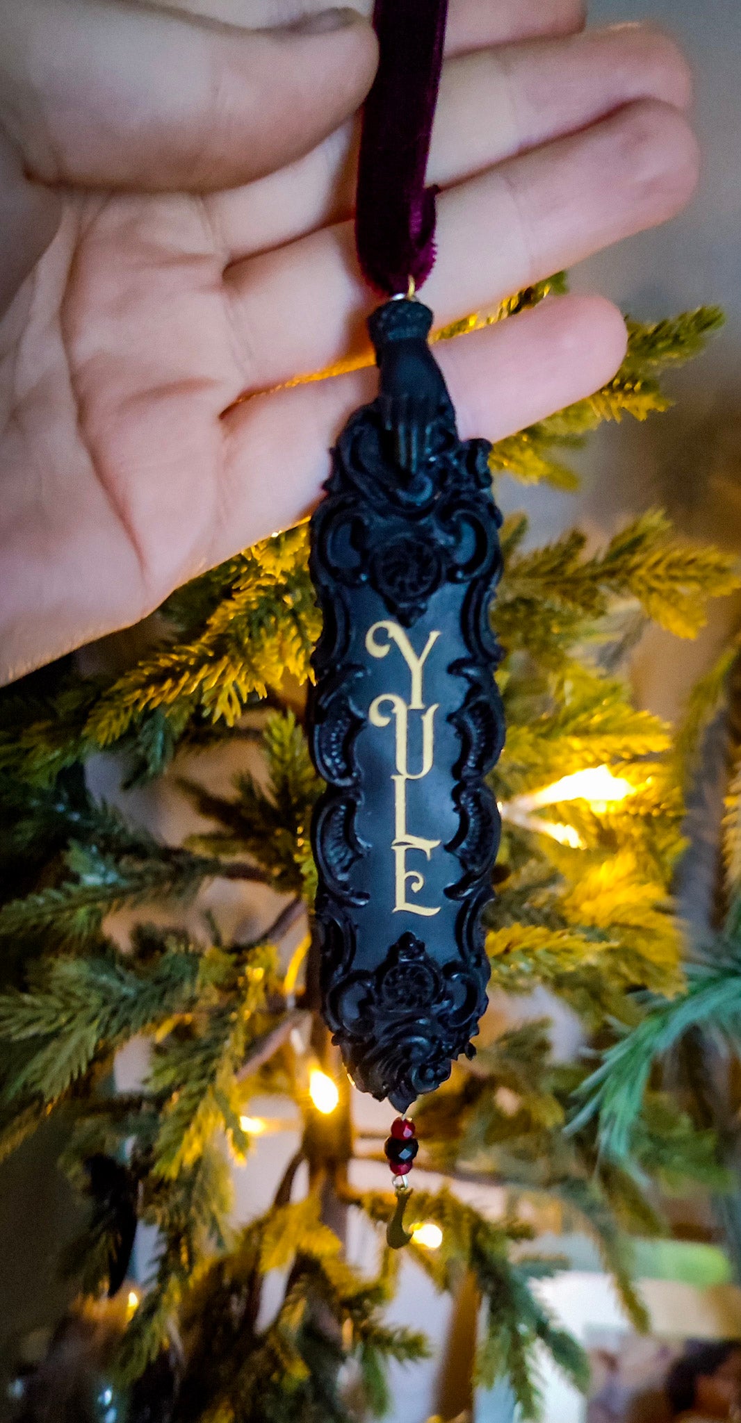 Victorian tree decoration, Gothic Halloween Christmas ornament, Yule