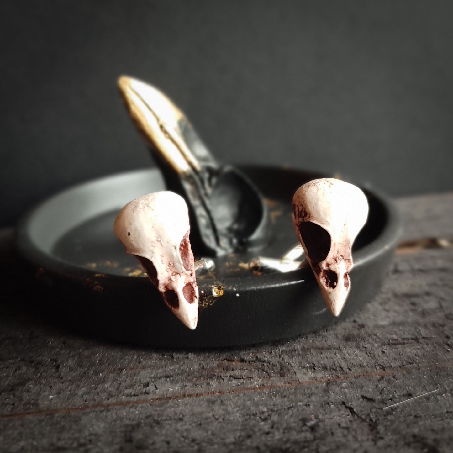 Sparrow bird skull cufflinks