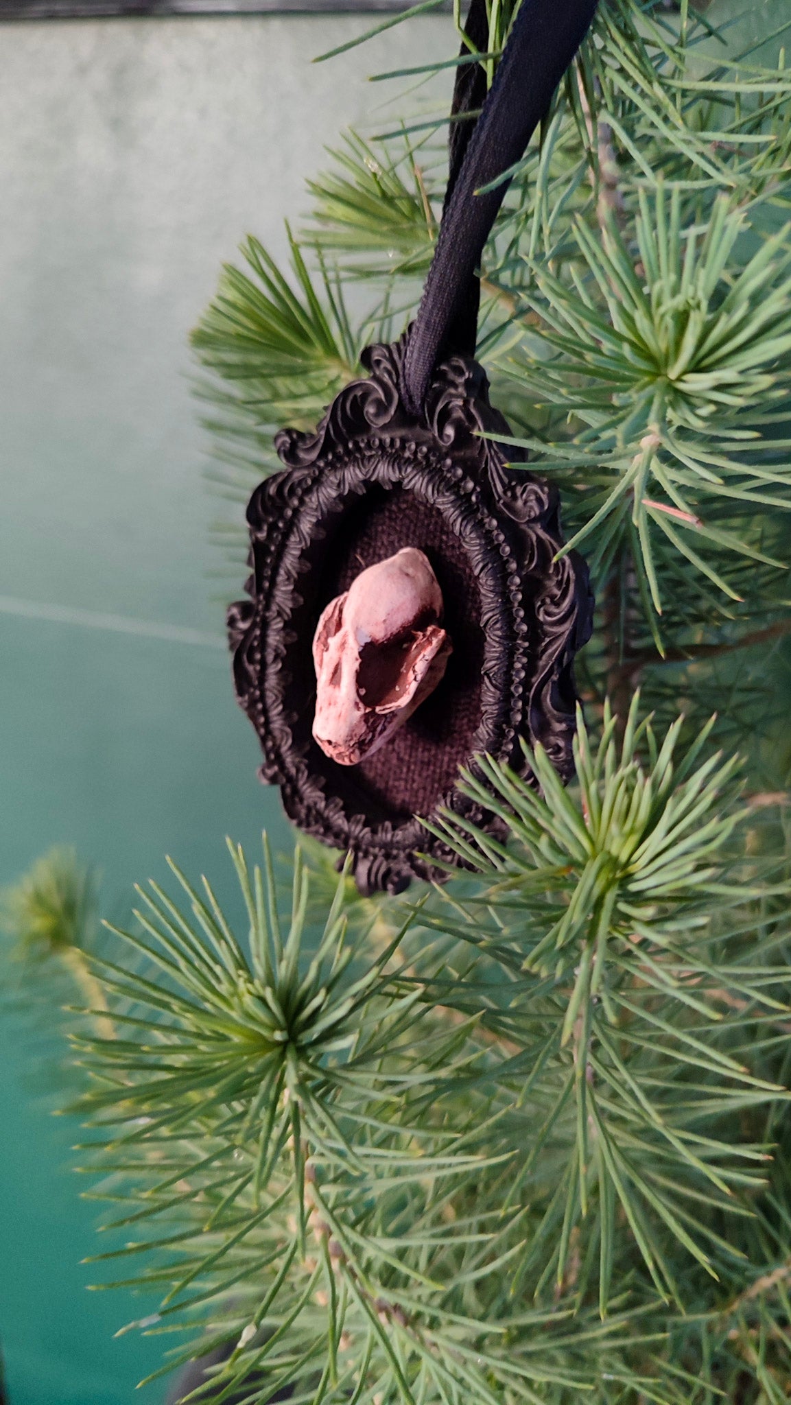 Framed bat skull christmas decoration