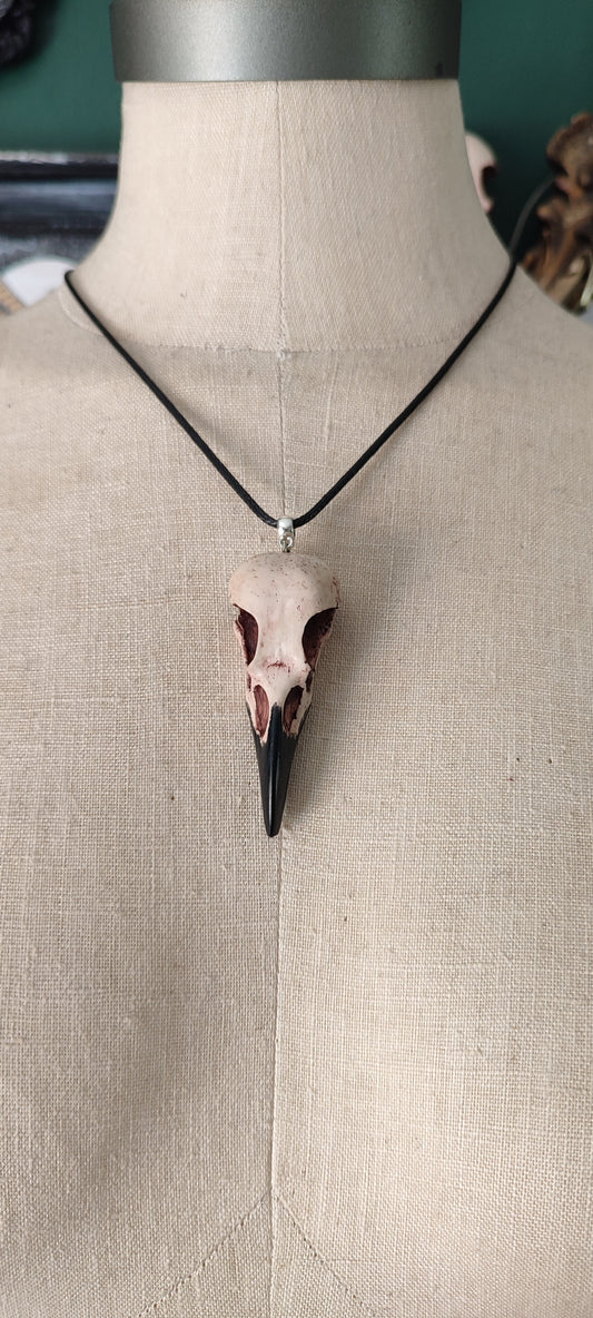 mini crow skull necklace