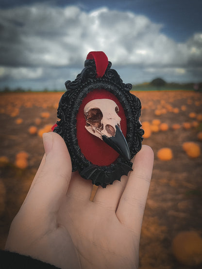 Mini crow skull ornament
