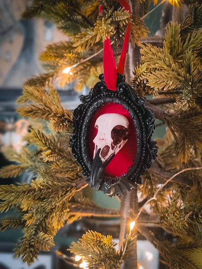 Mini crow skull ornament