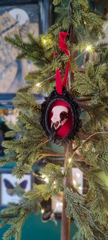 Mini crow skull ornament