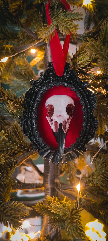 Mini crow skull ornament