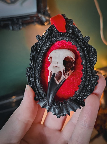 Mini crow skull ornament