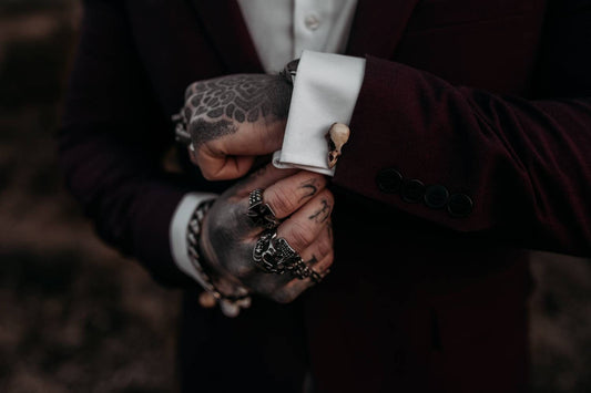 Sparrow bird skull cufflinks