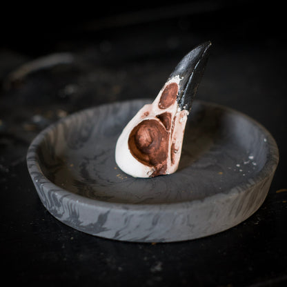 Magpie skull trinket dish with ring holder