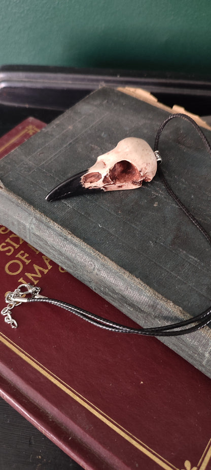 mini crow skull necklace