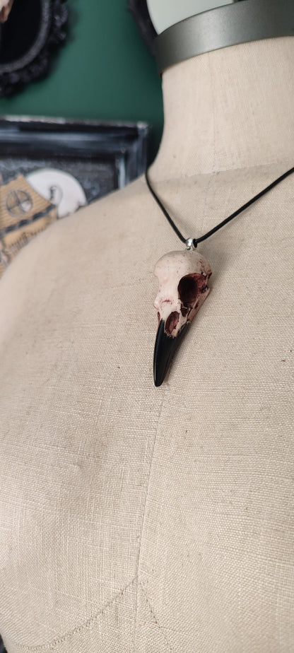 mini crow skull necklace