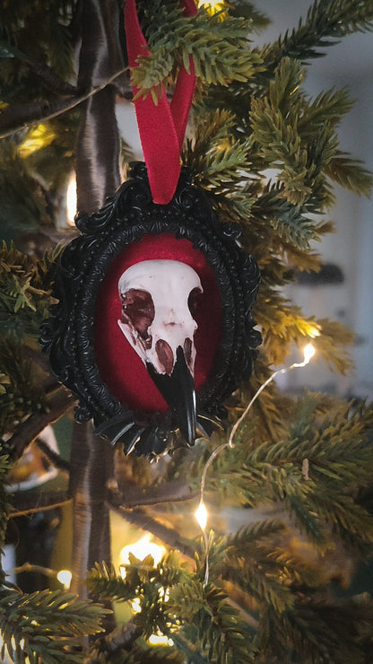 Mini crow skull ornament